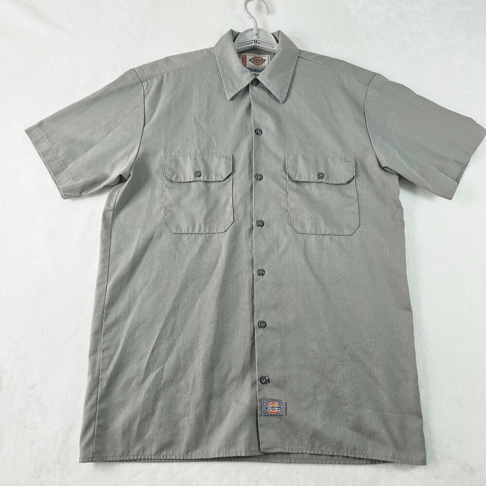 Dickies Work Shirt Men Size Medium Short Sleeve Gray
